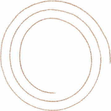14K Rose .75 mm Rope Chain by the Inch
